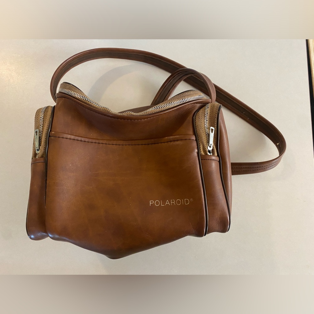 Vintage Leather Polaroid Shoulder Bag Carrying Case